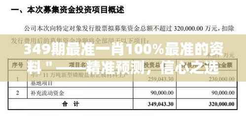 349期最准一肖100%最准的资料＂——精准预测，信心之选